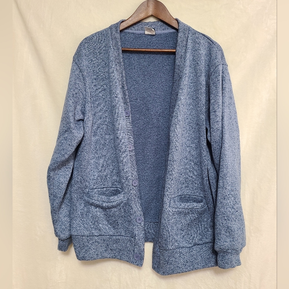 Vintage Haband Men's Blue Cardigan Size M